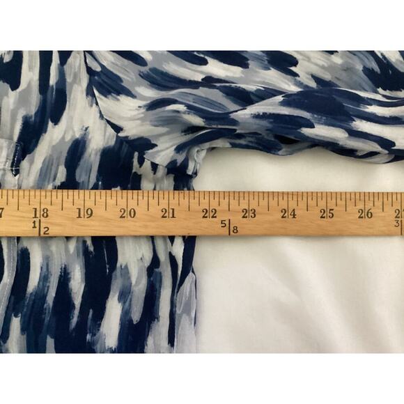 Anthropologie Cloth & Stone blue and white abstract pattern button-down shirt XL - Picture 5 of 8